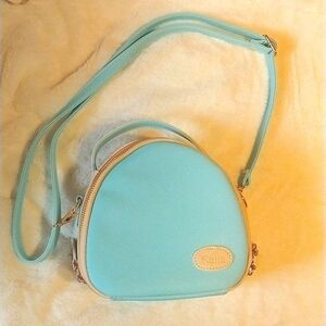 Katia Blue Cream Shoulder Strap Purse